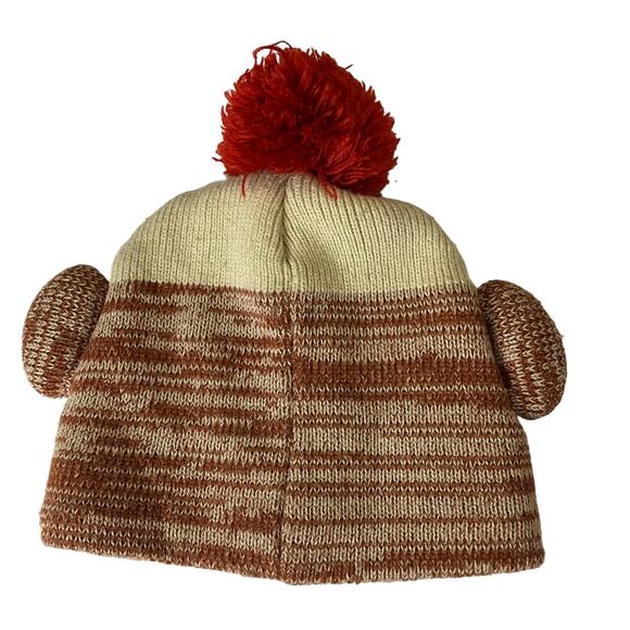 Sock Monkey Toddler Winter Beanie - Picture 2 of 4